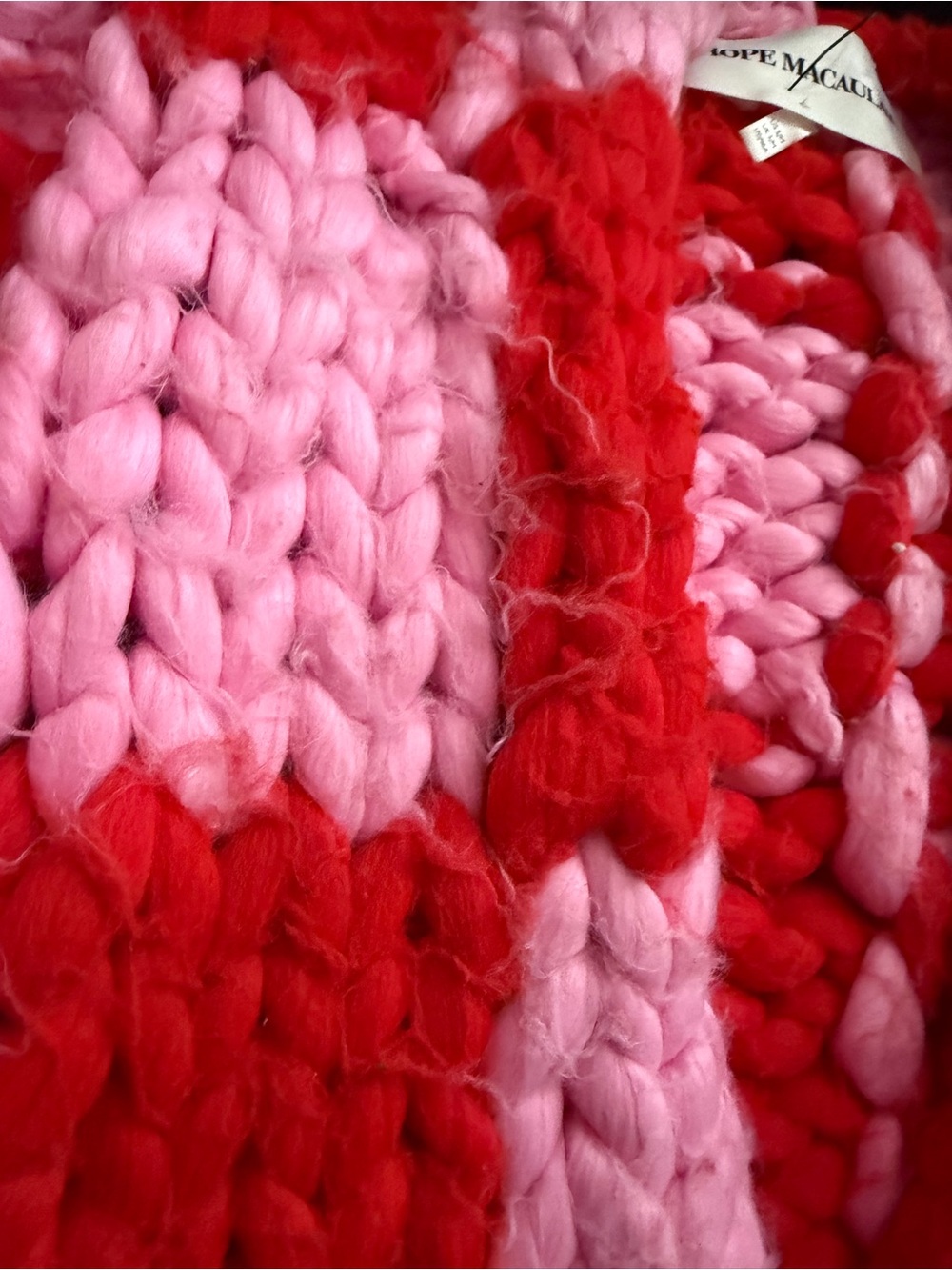 Hope Macaulay Colossal  Chunky Check Cardigan Jacket - Pink & Red - Picture 4 of 10